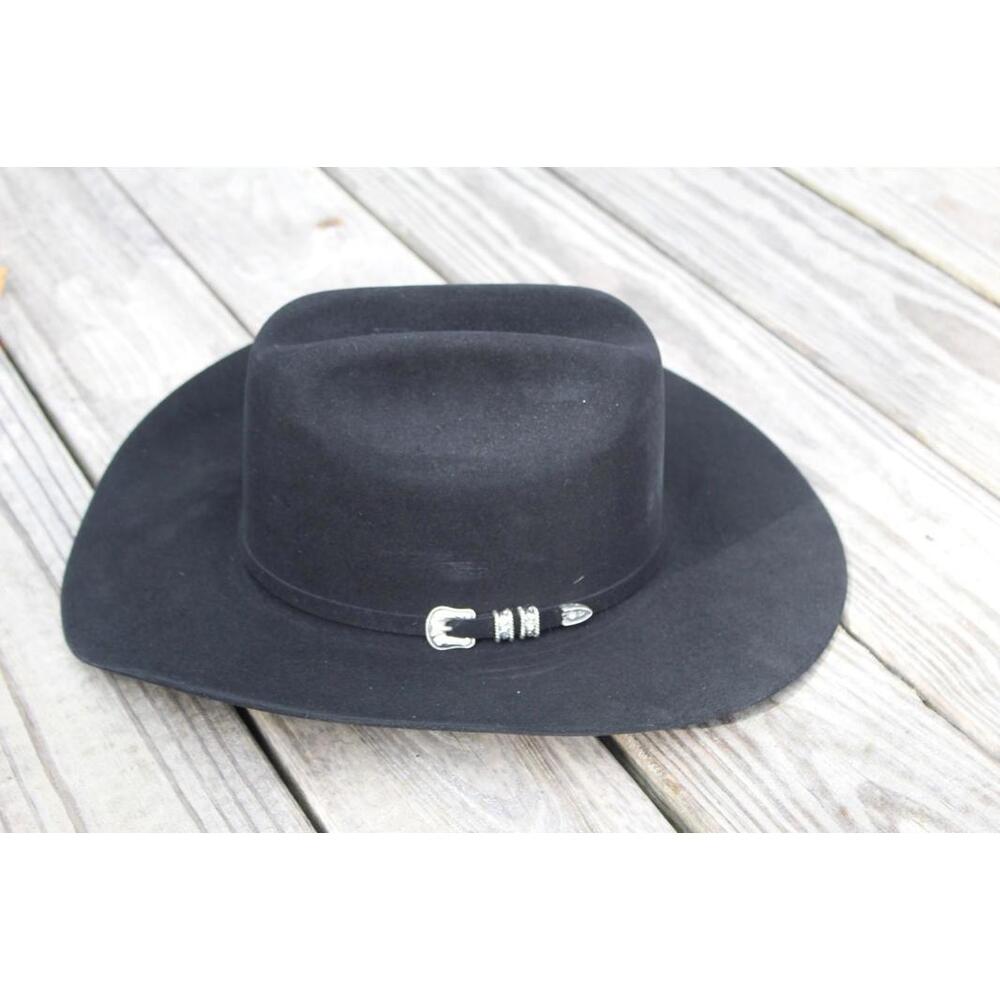 Justin Black Cowboy Hat Sz. 7 1/2 XTWENTYX - Picture 6 of 15